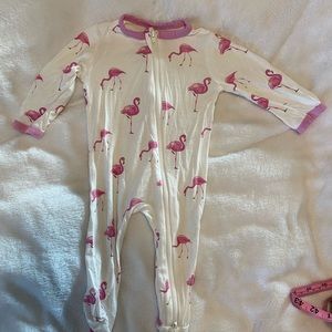 Kyte Baby Flamingo Zipper Footie Pajamas Sz 3-6